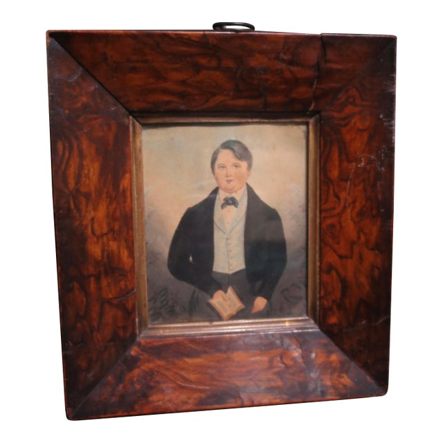 19th Century Portrait of a Young Man Watercolor For Sale