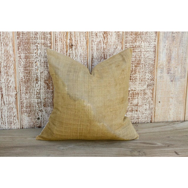 Vintage Rupa Indian Olive Organic Silk Pillow For Sale - Image 10 of 10