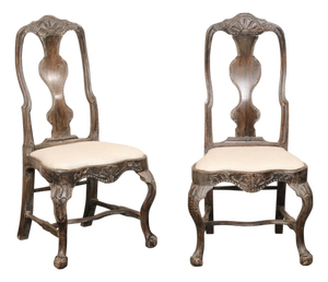 18th C. Pair Swedish Rococo Sidechairs