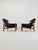 Mid-Century Lounge Chairs in Leather and Oak by Eric Merthen for Ire Möbler, Sweden, 1960s, Set of 2 For Sale - Image 3 of 11
