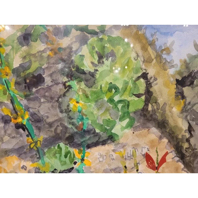 Path of Butterflies, 1970s, Gouache, Framed For Sale - Image 7 of 13