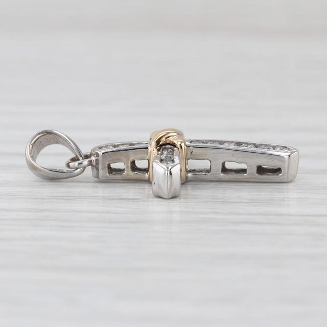 0.25ctw Diamond Knot Cross Pendant 14k White Yellow Gold For Sale - Image 4 of 4