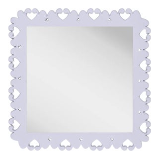 Fleur Home Garden District Satsuma Square Mirror in Spring Iris, 48x48 For Sale