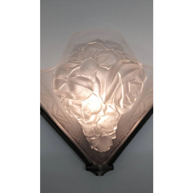 Metal French Art Deco Wall Sconces signed by Verdun - a Pair For Sale - Image 7 of 10