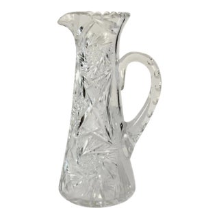 Vintage American Brilliant Period Large Saw Pitcher For Sale