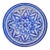 Mid 20th Century Handmade Blue Moorish Floral-Patterned Ceramic Decorative Plate For Sale