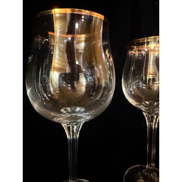 Mid 20th Century Bohemian Geneva Set of Crystal Gold Trimmed Barware - 21 pcs For Sale - Image 11 of 12