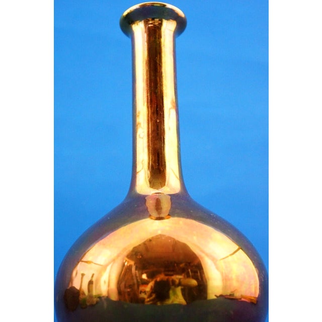 Ceramic Vase with Gilt Metallic Lustre Glaze from Bottega Gatti, Italy, 1970s For Sale - Image 12 of 18