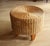 Round Rattan, Bamboo and Wooden Side Table - Foot Stool - Ottoman Vintage For Sale - Image 6 of 9