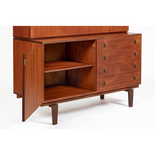 Mid-Century Danish Teak Secretary Desk Bookcase by Peter Løvig Nielsen, 1960s For Sale - Image 10 of 16