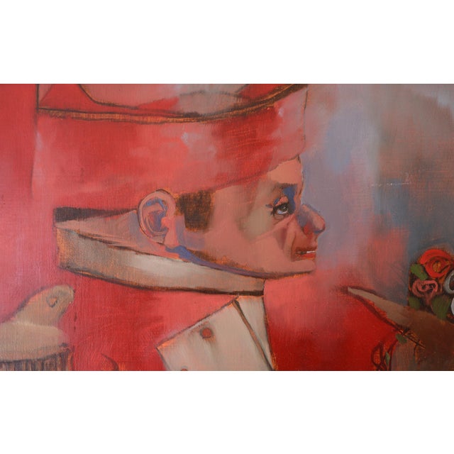 1960s 1960s Mid Century General on Horse Caricature Painting For Sale - Image 5 of 12