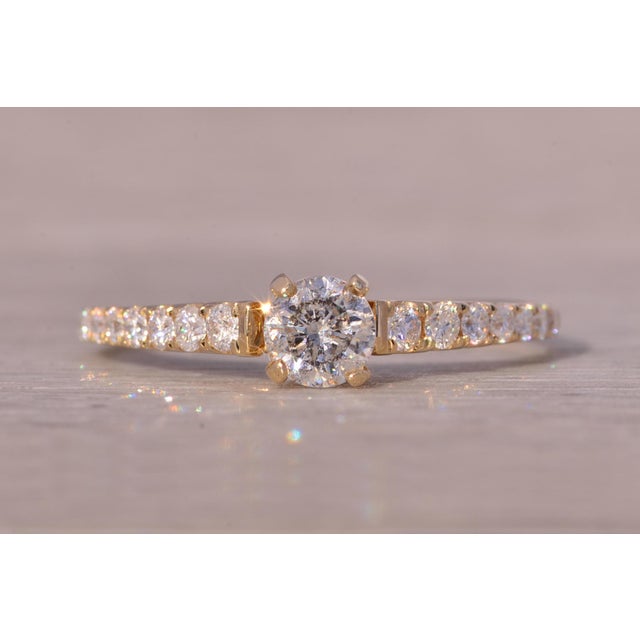 The Goes: Natural Diamond Engagement Ring in Yellow Gold For Sale - Image 4 of 11