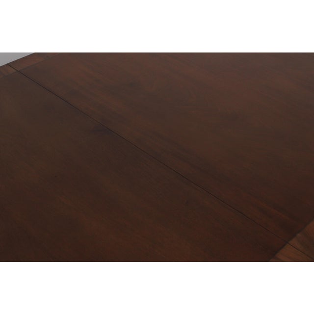 Smith & Watson Banded Inlaid Mahogany Pedestal Double Dining Table For Sale In Philadelphia - Image 6 of 17