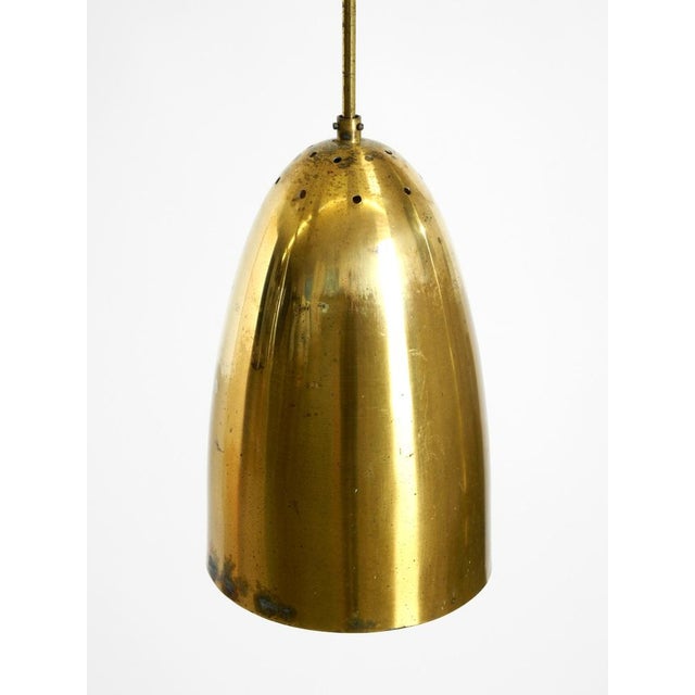 Metal Mid-Century Modern Brass Height-Adjustable Pendant Lamp, 1950s For Sale - Image 7 of 18