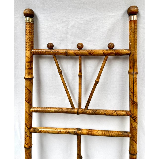 Vintage Scorched Bamboo Folding Floor Easel For Sale - Image 4 of 11
