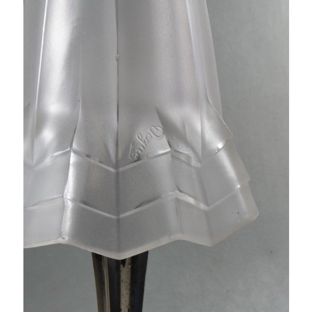 French Art Deco Table Lamp by Degue 1930 France For Sale - Image 6 of 13