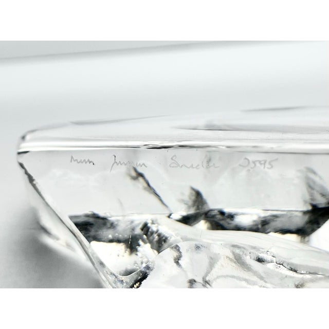 Transparent Mats Jonasson X Målerås Crystal Humpback Whale Paperweight Sculpture For Sale - Image 8 of 8