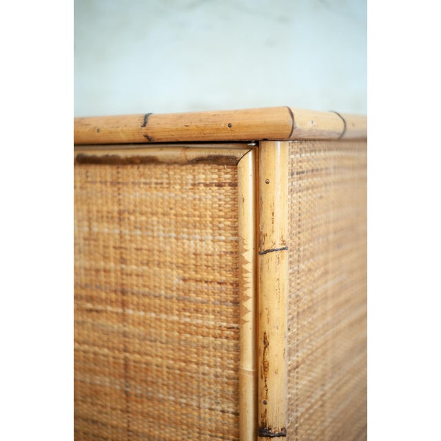 Bamboo and Rush Fabric Sideboard by Dal Vera, 1970s For Sale - Image 4 of 8