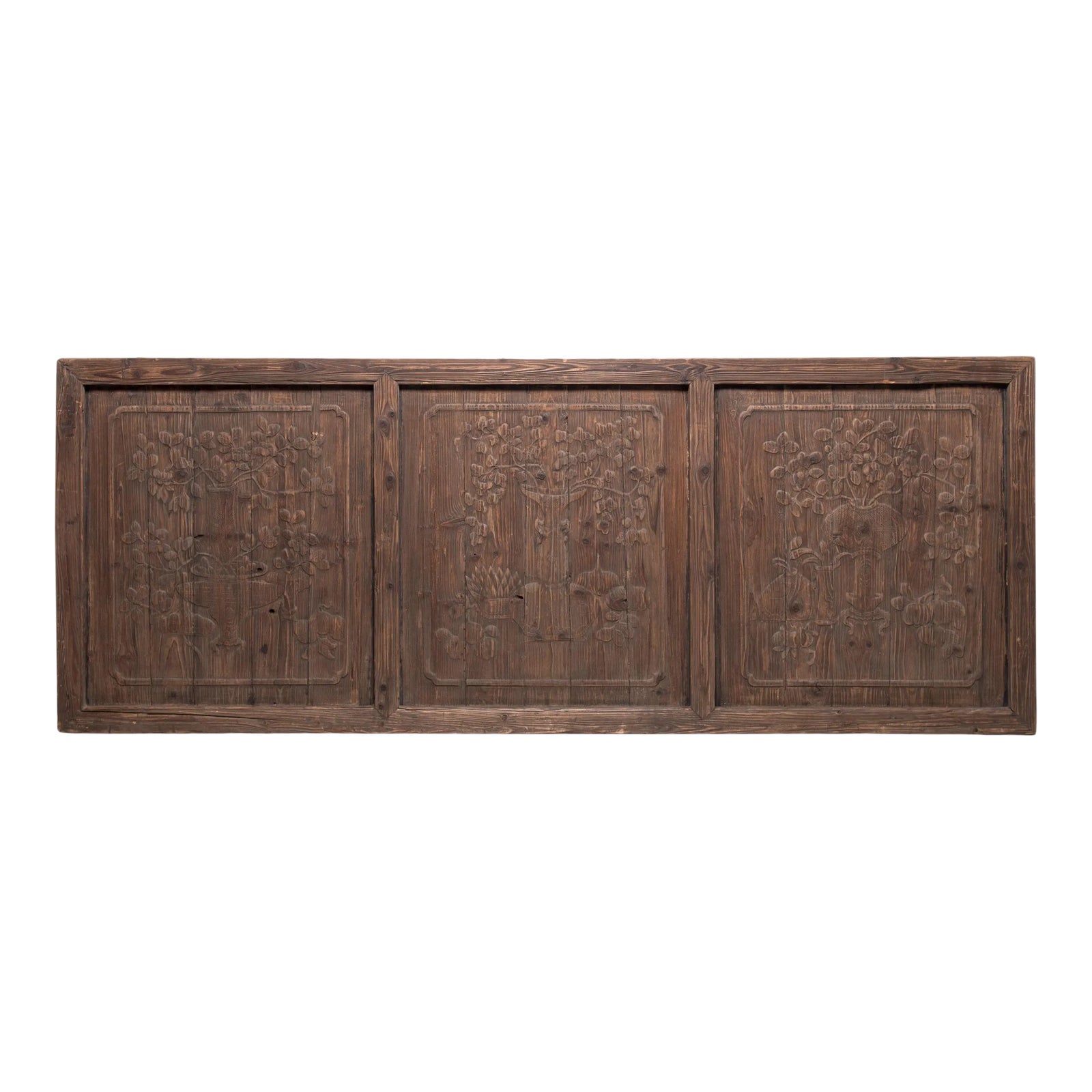 Chinese Architectural Panel With Seasonal Fruit and Flora | Chairish