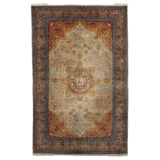 Lahore Cotton Wool Thin Knot Rug, India For Sale