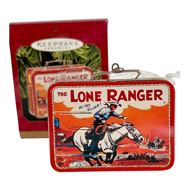 Vintage Hallmark Keepsake the Lone Ranger Miniature Tin Lunchbox Christmas Ornament, Original Box For Sale