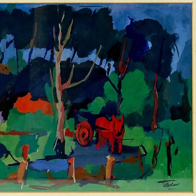 Postmodern Henri Titselaar, Farmers Yard, Oil Painting For Sale - Image 3 of 7