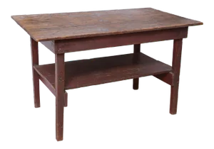 Original Red Paint Farm House Table