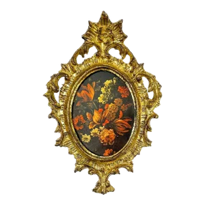 Vintage Florentine Floral Souvenir Frame