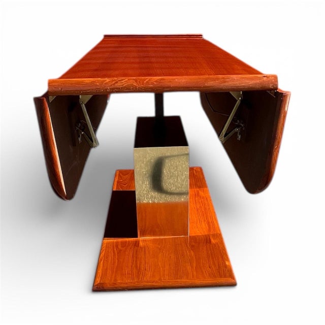 Wood Mid-Century Modern Pedestal Dining / Cocktail Table, West Germany For Sale - Image 7 of 12