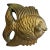 Vintage Gold Painted Fish Wall Decor For Sale