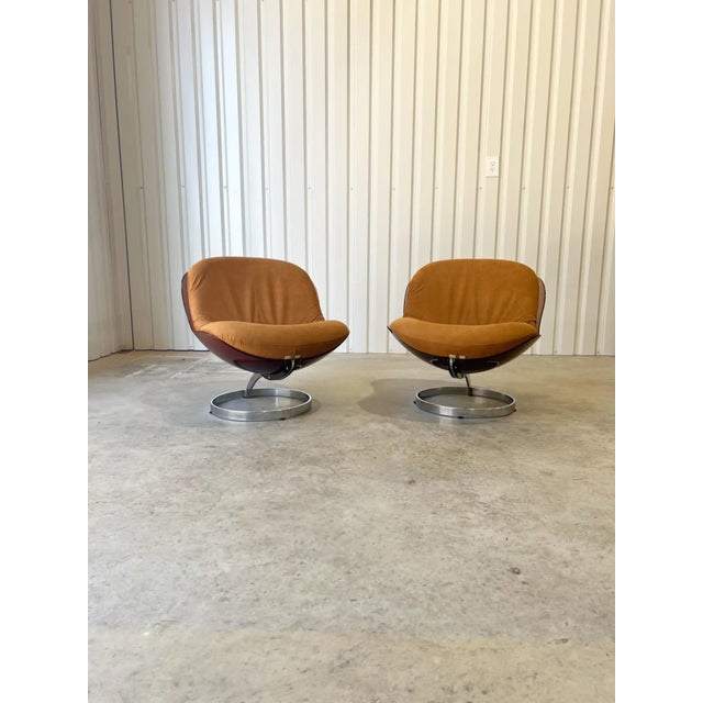 Incredible condition on this pair of Boris Tabacoff 'Sphere' lucite lounge chairs, France, circa late 1960s. Designed for...
