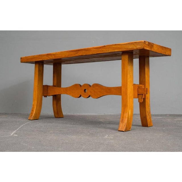 Wood Biedermeier Style Bench in Beech Wood, Early 20th Century For Sale - Image 7 of 14