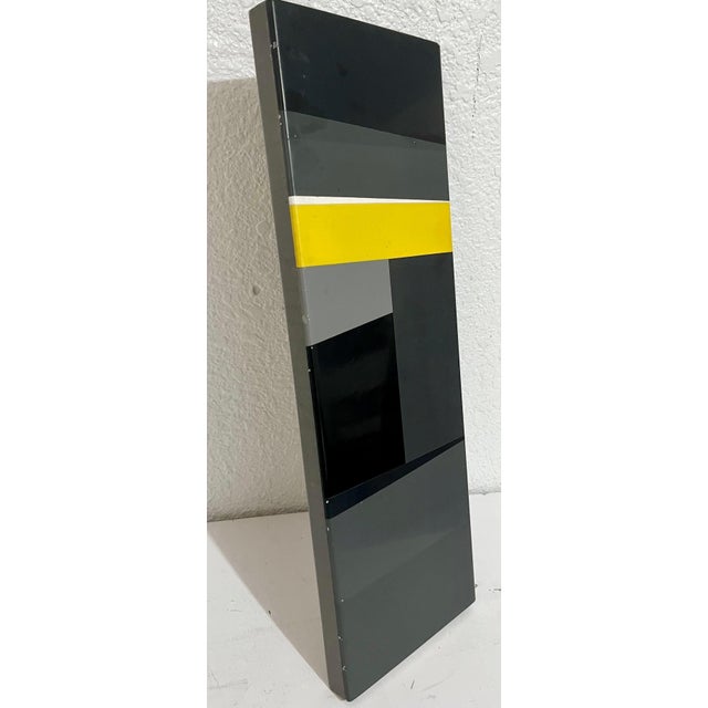 Contemporary Jean Baier, 1960s Swiss Postwar Contemporary Geometric Abstract Painting on Metal Jean Baier, 1960 For Sale - Image 3 of 9