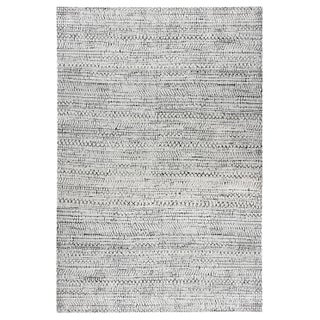 Contemporary 'Society' Black and White Handmade Wool Rug by Doris Leslie Blau For Sale
