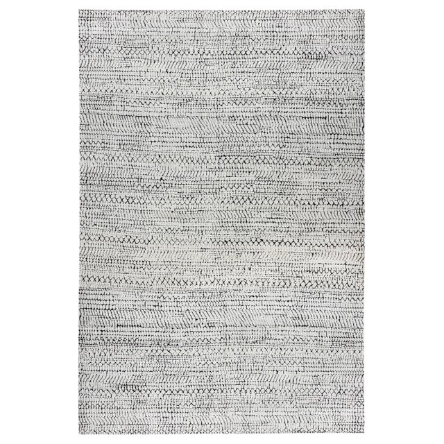 Contemporary 'Society' Black and White Handmade Wool Rug by Doris Leslie Blau For Sale