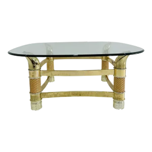 Italian Faux Tusk Brass Cocktail Table Tomasso Barbi Style