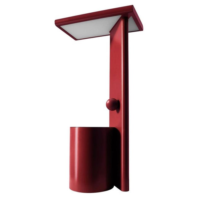 Polyshape Red Aluminium Table Lamp by Ferrerol Babin for Cassina For Sale - Image 11 of 11