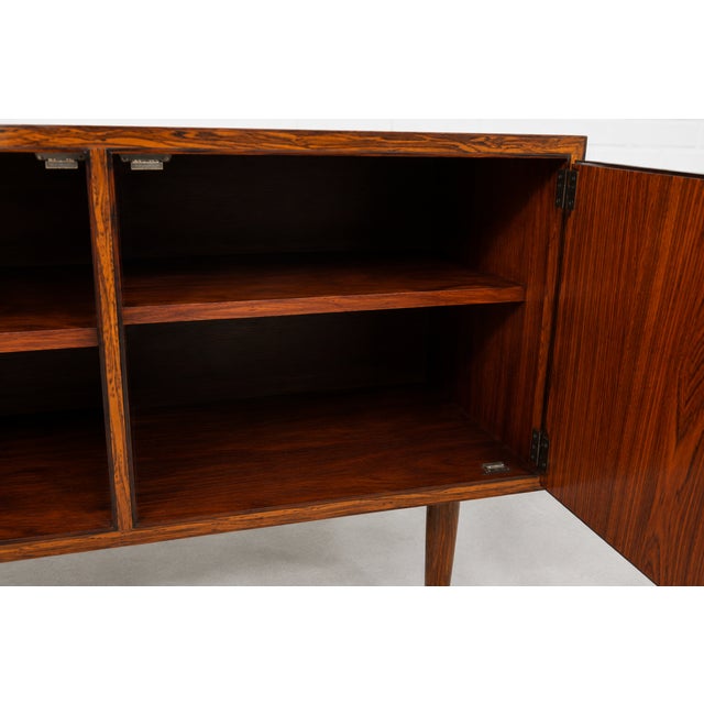 Low Danish Mid Century Modern Credenza by Sven Ellekaer for Albert Hansen Mobelfabrik | Rosewood Sideboard, Made in Denmark C. 1960’s For Sale - Image 15 of 16