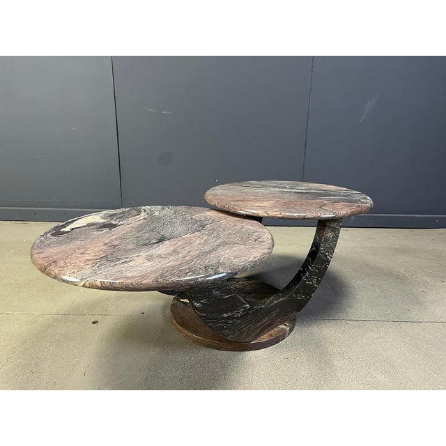 Stone Vintage Marble 2-Tier Coffee Table, 1970s For Sale - Image 7 of 14