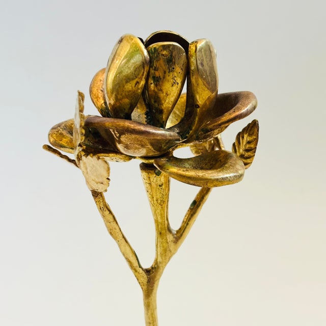 Traditional Vintage Brass Flower Bell For Sale - Image 3 of 12