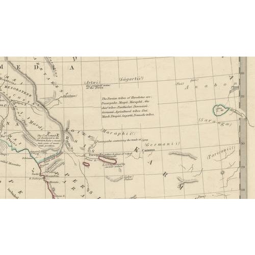 Paper Ancient Persian Empire Map, 1831 For Sale - Image 7 of 9