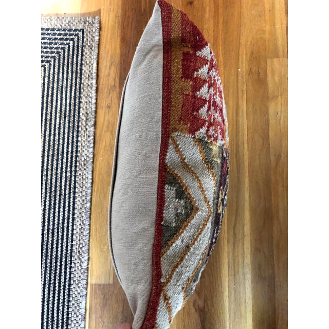 Beige Rustic Kilim Indoor Throw Pillow 18" Square For Sale - Image 8 of 9