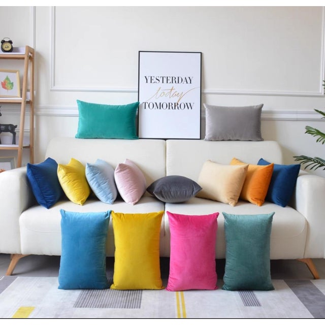 Contemporary Modern Solid-Color Sofa Throw Pillow For Sale - Image 3 of 9