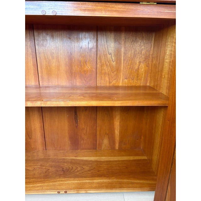 Vintage 1980 Thos Moser Shaker Cherry Cupboard Desk For Sale - Image 12 of 15