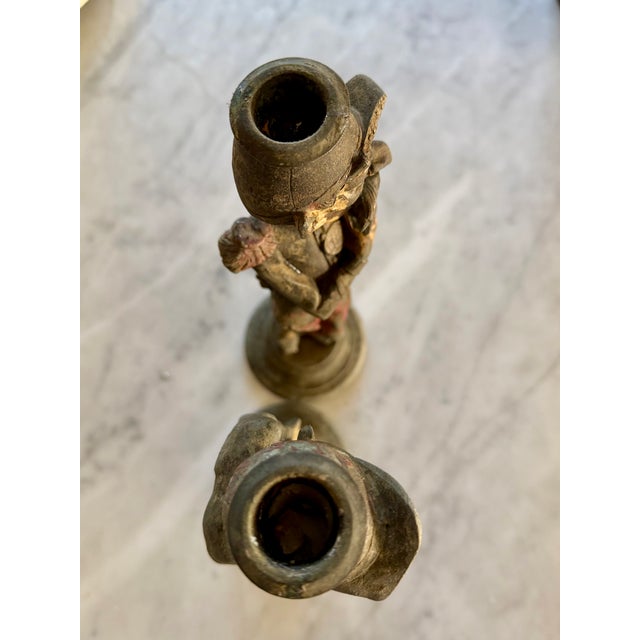 Pair of 19th Century French Figural Candle Holders For Sale - Image 14 of 18