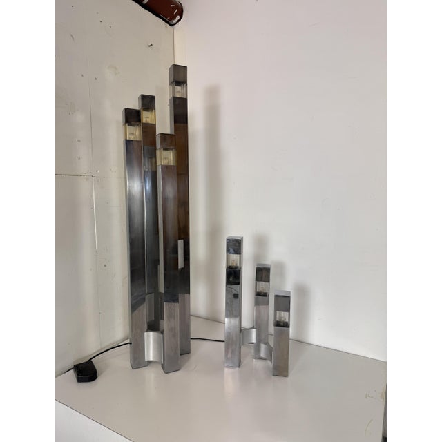 Gaetano Sciolari Mid-Century Modernist Italian Architectural Sciolari Cubic Floor Lamp by Gaetano Sciolari for Sciolari, 1970s For Sale - Image 4 of 14