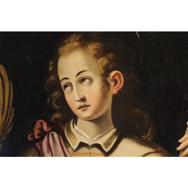 Workshop of Simone de Magistris, Saint Genesius de Magistris, 1600, Oil on Canvas For Sale - Image 6 of 16