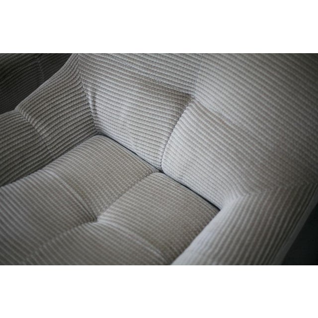 Textile Set of Space Age Armchairs in Beige Ribbed Velvet. France, 1970s For Sale - Image 7 of 18