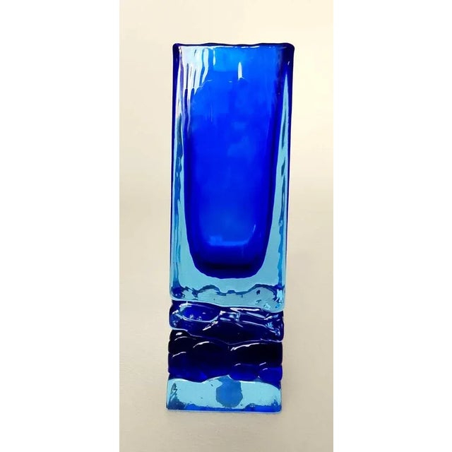 Vintage Hand Made Cobalt Blue Glass Vase from Beranek, Czech Republic, 1990s For Sale - Image 6 of 7