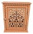 Hand Painted Mediterranean Medicine Cabinet / Wall Shelf / Orange and White Zouak For Sale